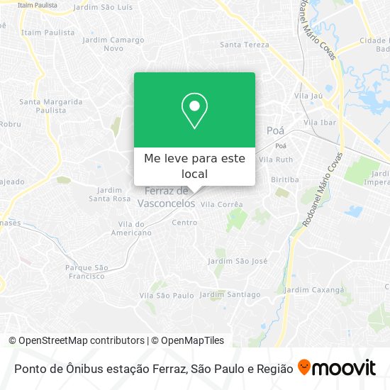 Ponto de Ônibus estação Ferraz mapa