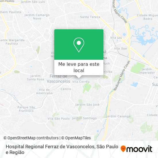 Hospital Regional Ferraz de Vasconcelos mapa