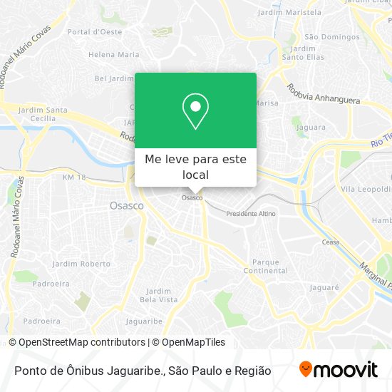 Ponto de Ônibus Jaguaribe. mapa