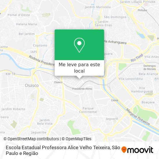 Escola Estadual Professora Alice Velho Teixeira mapa
