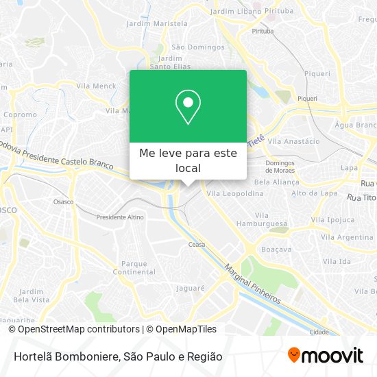 Hortelã Bomboniere mapa