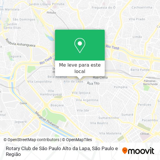 Rotary Club de São Paulo Alto da Lapa mapa