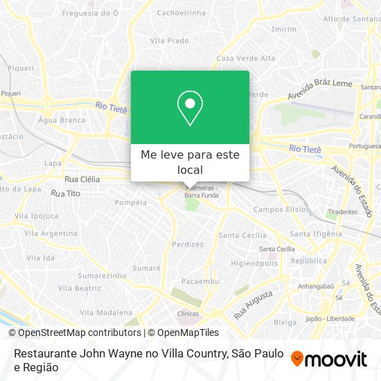 Restaurante John Wayne no Villa Country mapa