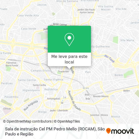 Sala de instrução Cel PM Pedro Mello (ROCAM) mapa