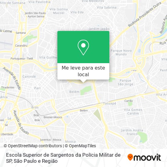 Escola Superior de Sargentos da Polícia Militar de SP mapa