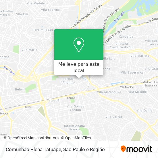 Comunhão Plena Tatuape mapa