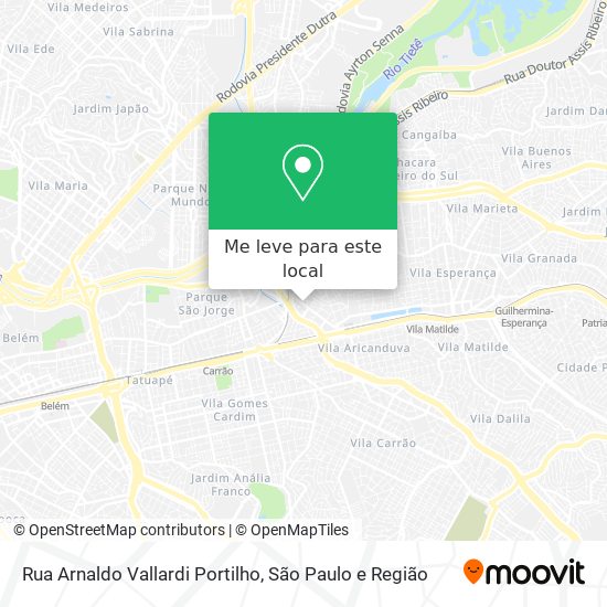 Rua Arnaldo Vallardi Portilho mapa