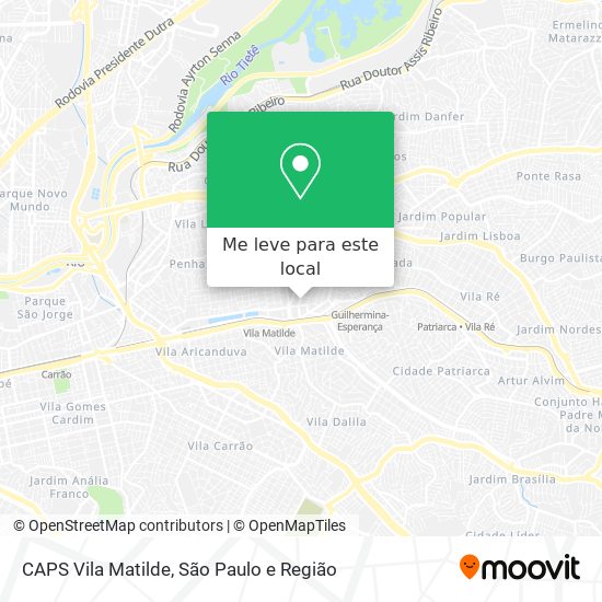 CAPS Vila Matilde mapa
