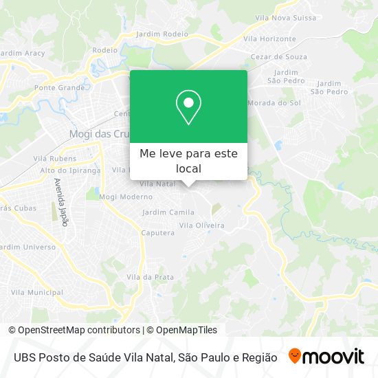 UBS Posto de Saúde Vila Natal mapa