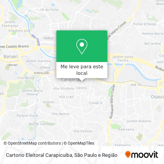 Cartorio Eleitoral Carapicuiba mapa