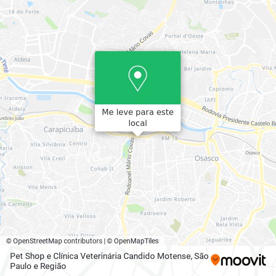 Pet Shop e Clínica Veterinária Candido Motense mapa