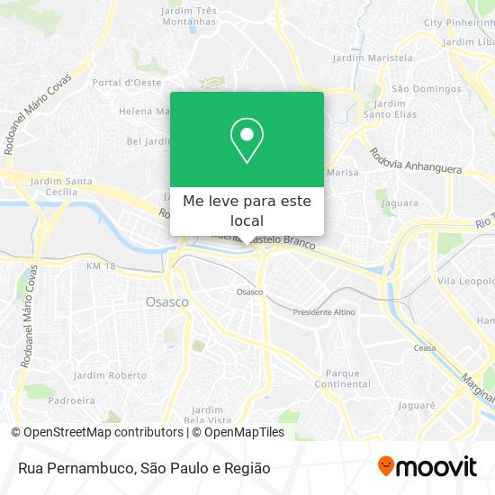 Rua Pernambuco mapa