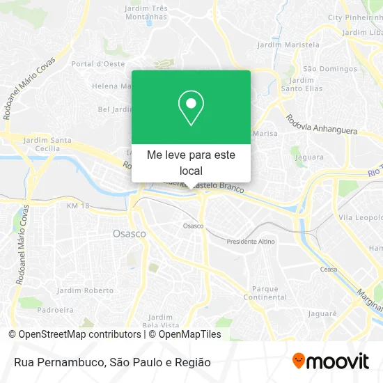Rua Pernambuco mapa