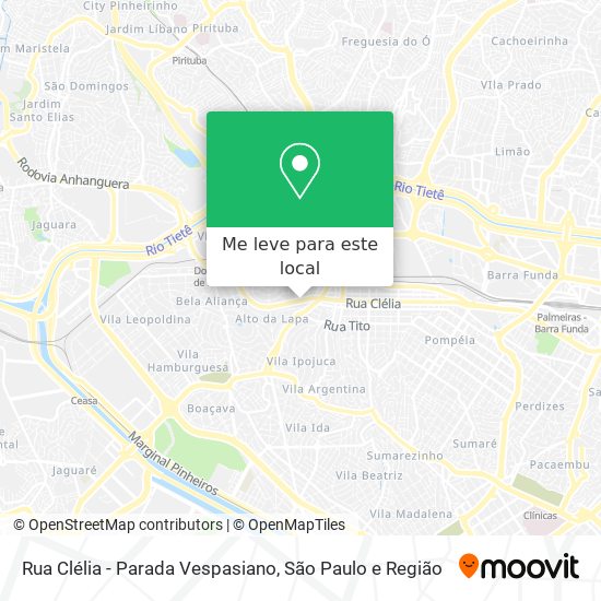 Rua Clélia - Parada Vespasiano mapa