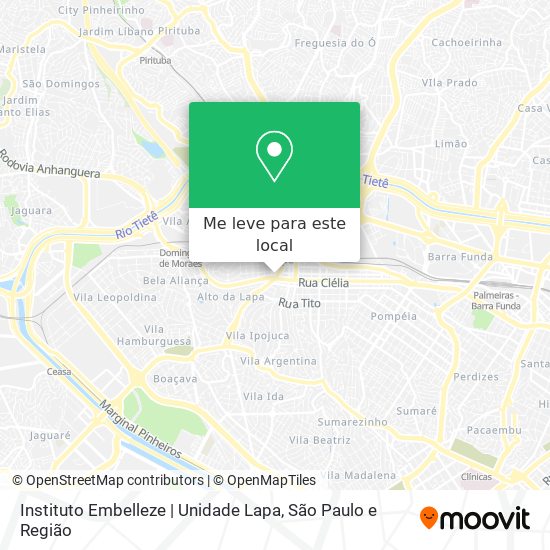 Instituto Embelleze | Unidade Lapa mapa