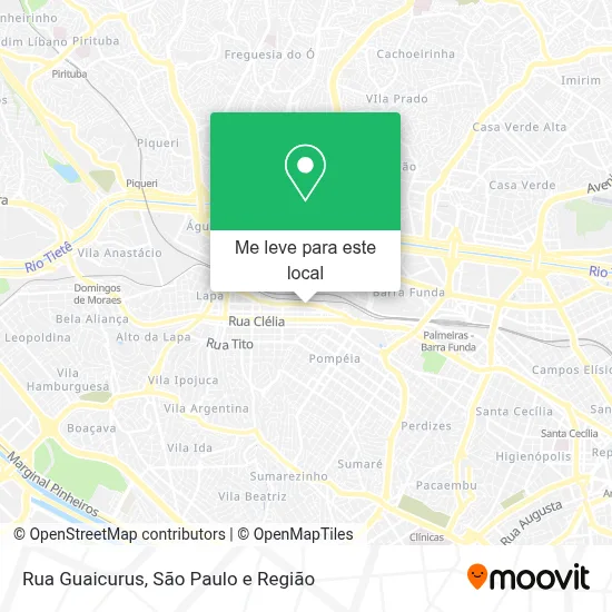 Rua Guaicurus mapa