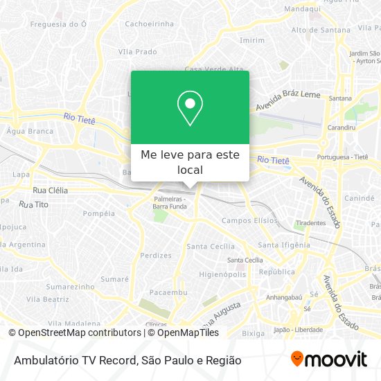 Ambulatório TV Record mapa