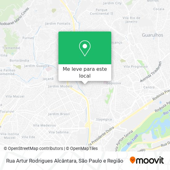 Rua Artur Rodrigues Alcântara mapa