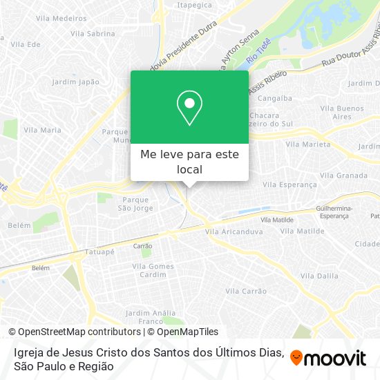Igreja de Jesus Cristo dos Santos dos Últimos Dias mapa
