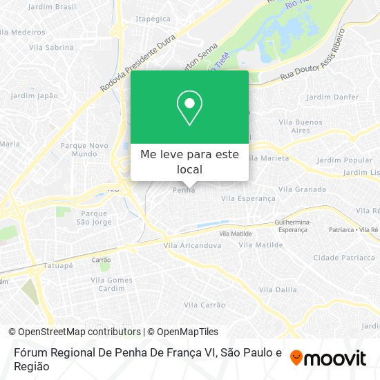 Fórum Regional De Penha De França VI mapa