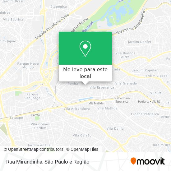 Rua Mirandinha mapa