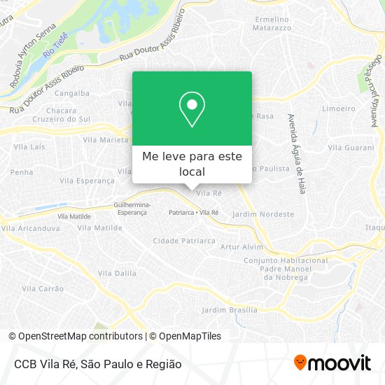 CCB Vila Ré mapa