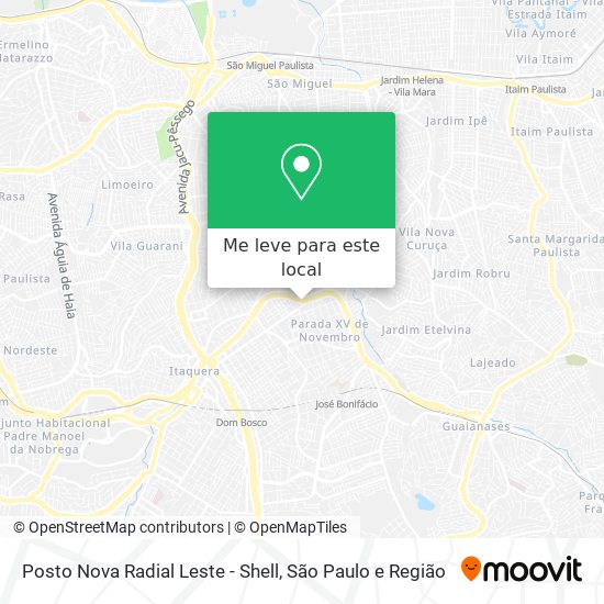 Posto Nova Radial Leste - Shell mapa