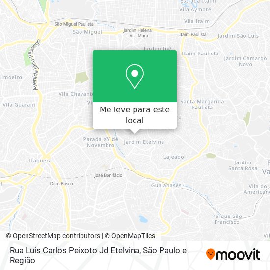 Rua Luis Carlos Peixoto Jd Etelvina mapa