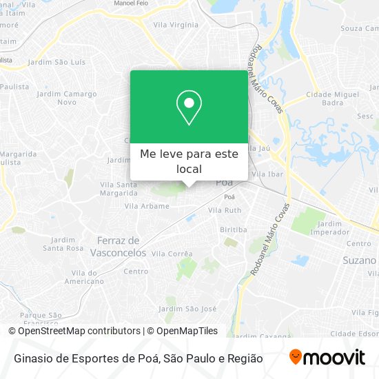 Ginasio de Esportes de Poá mapa