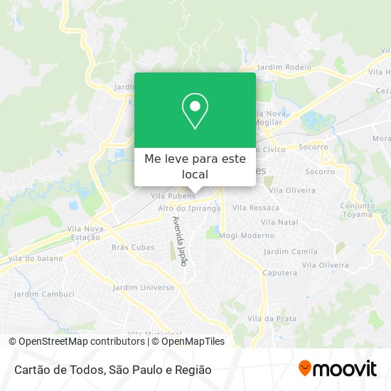 Cartão de Todos mapa