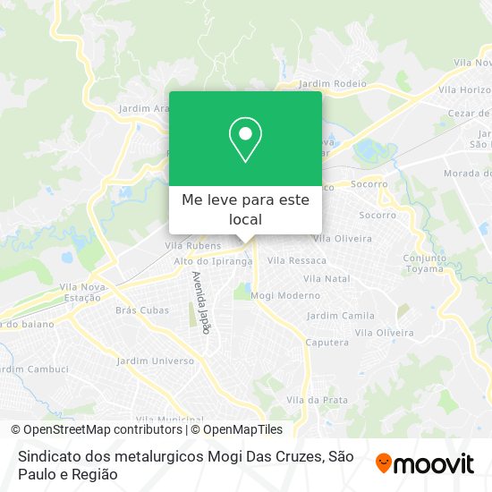 Sindicato dos metalurgicos Mogi Das Cruzes mapa