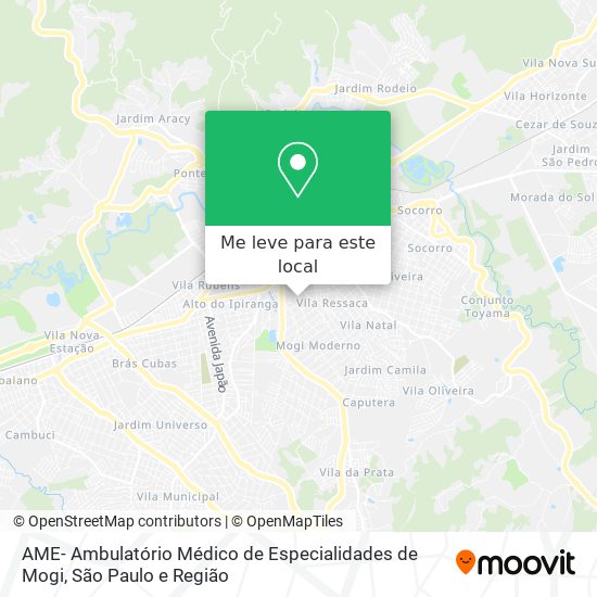 AME- Ambulatório Médico de Especialidades de Mogi mapa