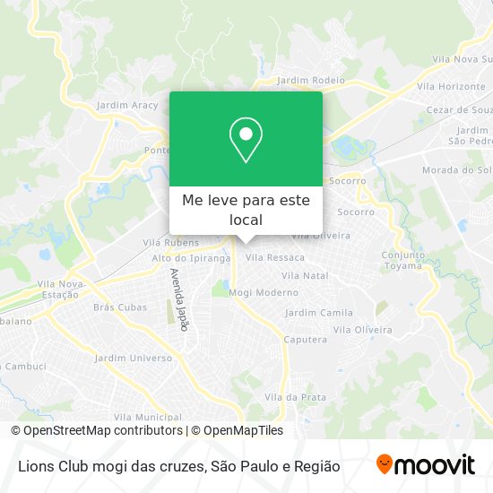 Lions Club mogi das cruzes mapa