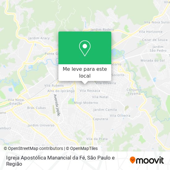 Igreja Apostólica Manancial da Fé mapa