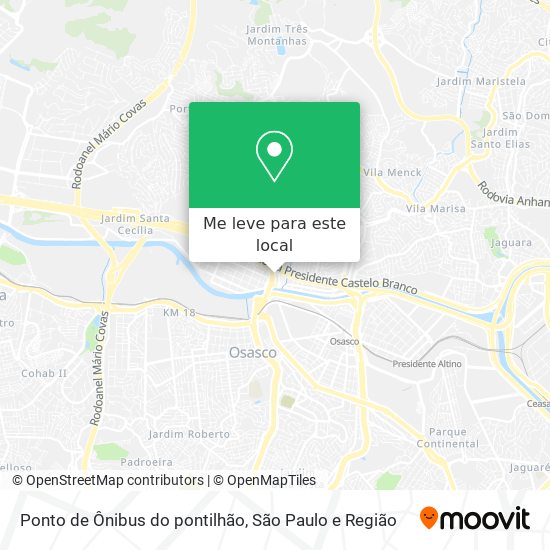 Ponto de Ônibus do pontilhão mapa