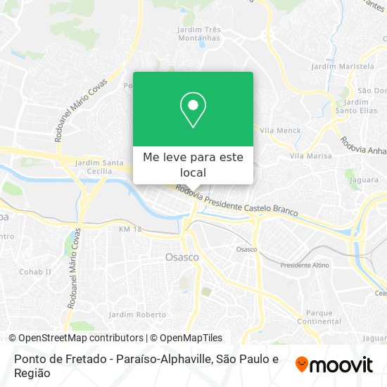 Ponto de Fretado - Paraíso-Alphaville mapa