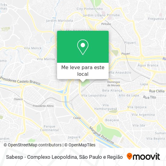 Sabesp - Complexo Leopoldina mapa
