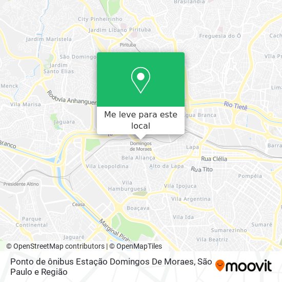 Ponto de ônibus  Estação Domingos De Moraes mapa