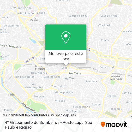 4º Grupamento de Bombeiros - Posto Lapa mapa