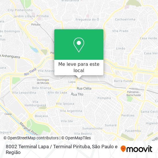 8002 Terminal Lapa / Terminal Pirituba mapa