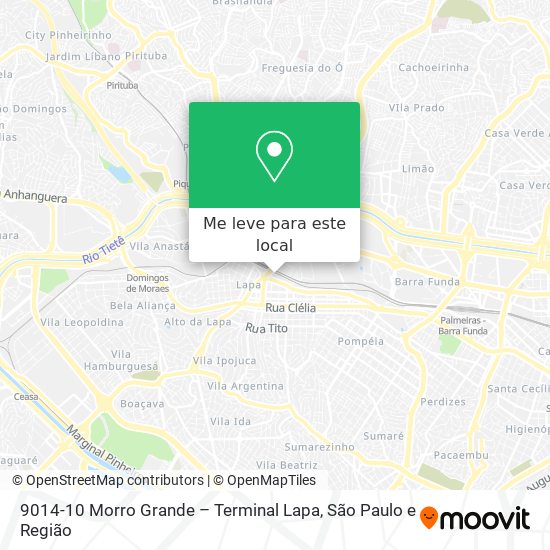 9014-10 Morro Grande – Terminal Lapa mapa