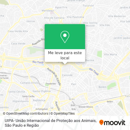 UIPA- União Internacional de Proteção aos Animais mapa