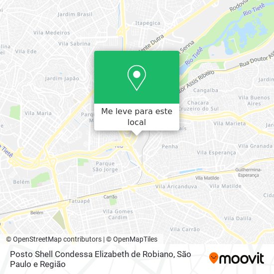 Posto Shell Condessa Elizabeth de Robiano mapa