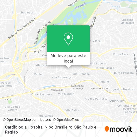 Cardiologia Hospital Nipo Brasileiro mapa