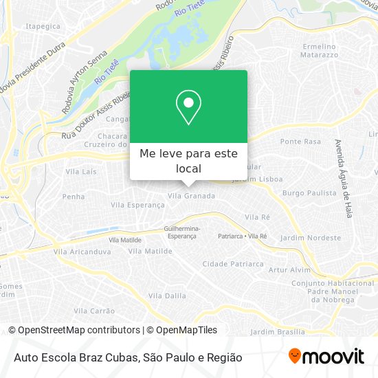 Auto Escola Braz Cubas mapa