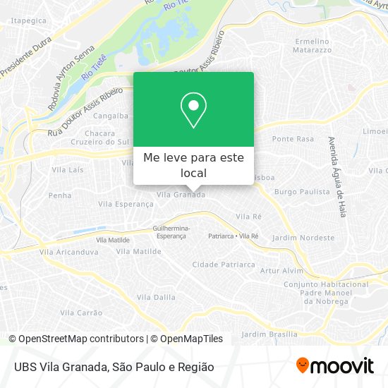 UBS Vila Granada mapa