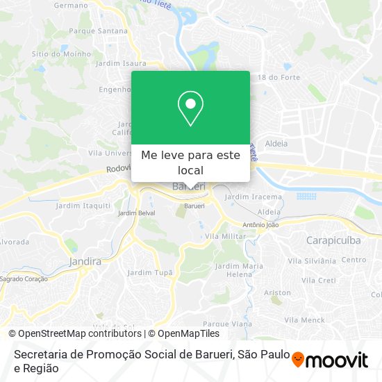 Secretaria de Promoção Social de Barueri mapa