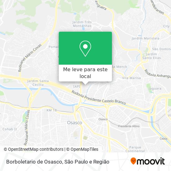 Borboletario de Osasco mapa