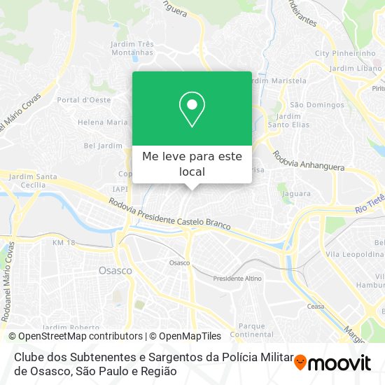 Clube dos Subtenentes e Sargentos da Polícia Militar de Osasco mapa