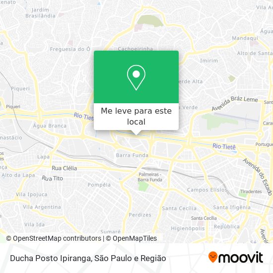 Ducha Posto Ipiranga mapa